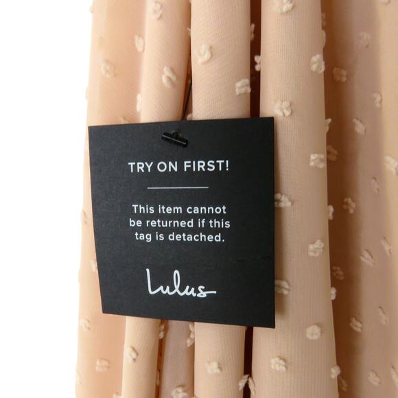 Lulus Deep in My Heart Blush Swiss Dot Cutout Maxi Dress Pink Formal Gown Large - Picture 13 of 13